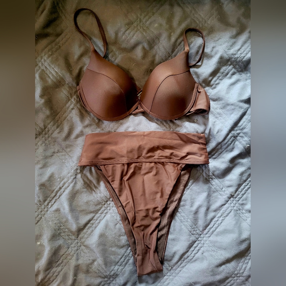 Matte collection chocolate brown bikini